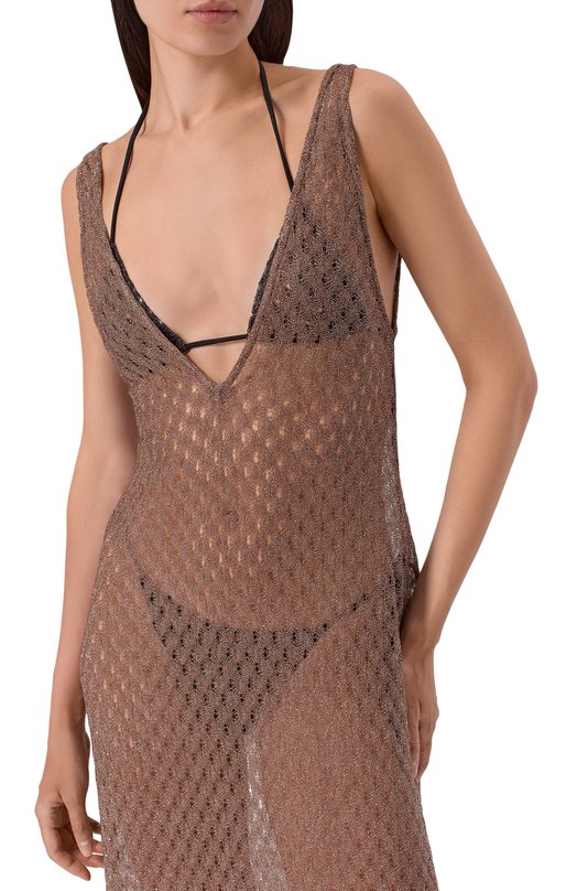 Платье из вискозы Missoni MS26SQ0P/BR014D Коричневый  MS26SQ0P/BR014D Фото 4