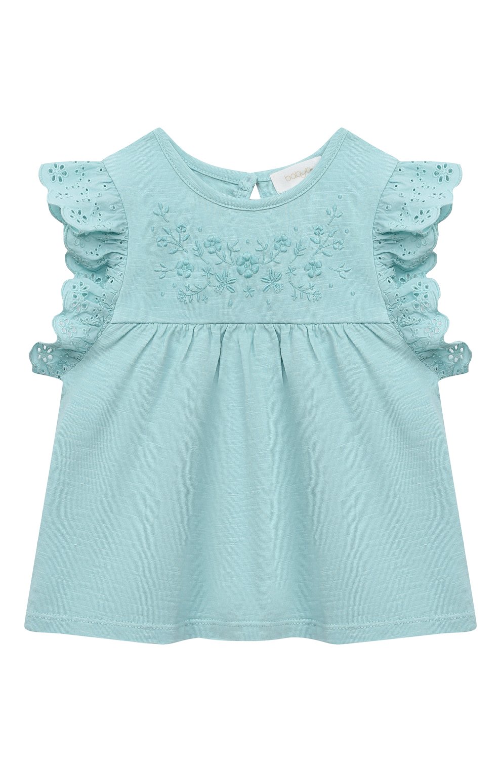 Хлопковый топ BABYBU зеленого цвета по цене 4350 руб., арт. PB2023S22, фото 1 Хлопковый топ BABYBU, арт. PB2023S22, фото 1