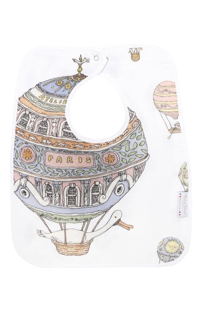 Хлопковый нагрудник ATELIER CHOUX белого цвета по цене 2130 руб., арт. LARGE BIB H0T AIR BALL00NS, фото 2 Хлопковый нагрудник ATELIER CHOUX, арт. LARGE BIB H0T AIR BALL00NS, фото 2