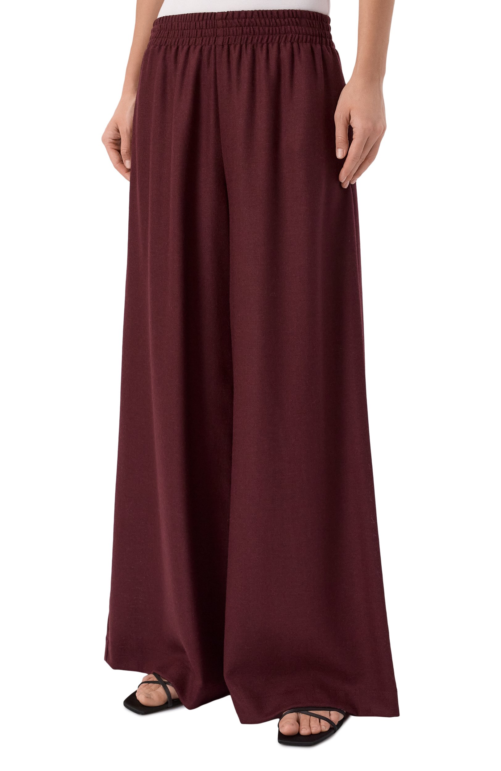 Шерстяные брюки ERMANNO SCERVINO бордового цвета по цене 78300 руб., арт. D494P613XYI, фото 3 Шерстяные брюки ERMANNO SCERVINO, арт. D494P613XYI, фото 3