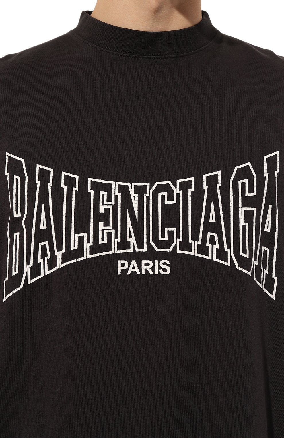 Хлопковая футболка BALENCIAGA черного цвета по цене 78900 руб., арт. 787349/TRVH5, фото 5 Хлопковая футболка BALENCIAGA, арт. 787349/TRVH5, фото 5