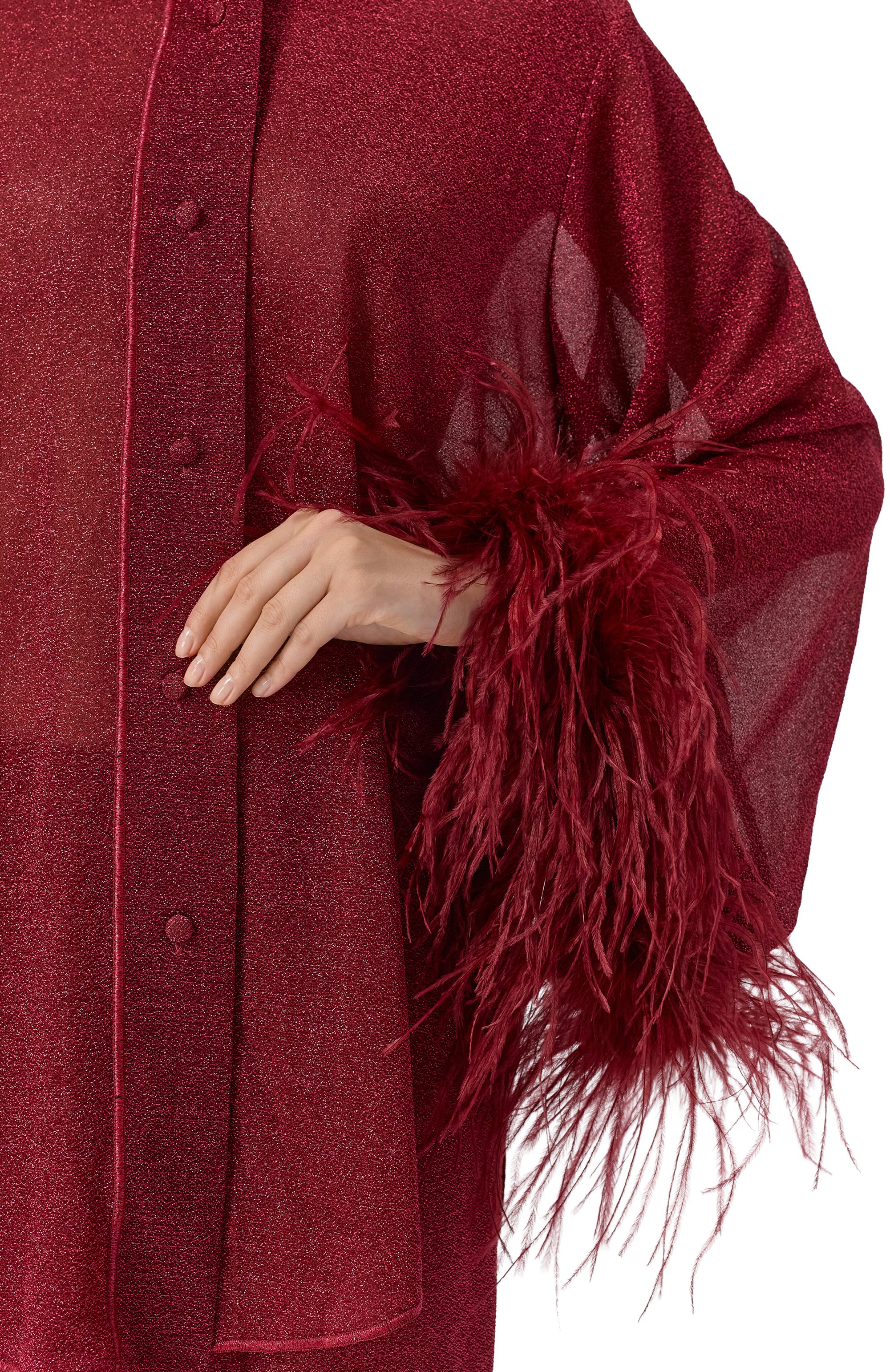 Блузка с отделкой перьями OSEREE, арт. LSF213, фото 5