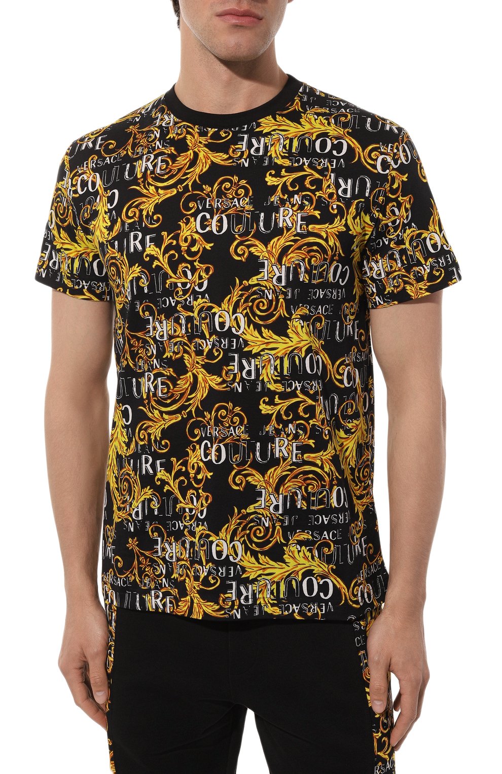 Хлопковая футболка VERSACE JEANS COUTURE, арт. 74GAH6S0/JS161, фото 3