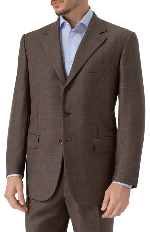 Костюм из хлопка и льна Loro Piana FAB 5769 Коричневый  FAB 5769 Фото 4