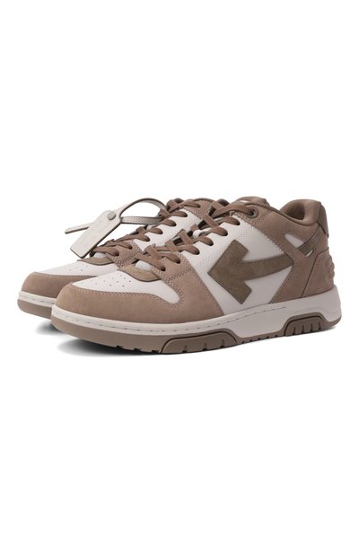 Мужские комбинированные кеды out of office OFF-WHITE, арт. 0MIA189S26LEA005