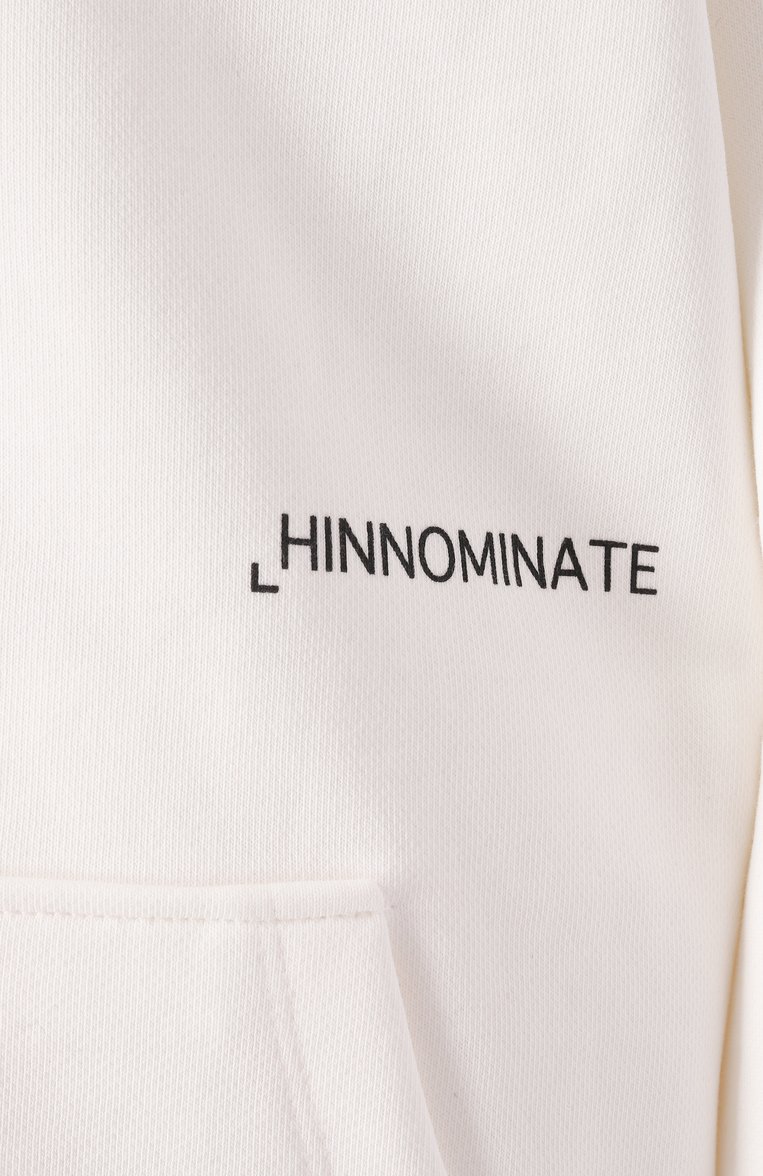 Женский хлопковая толстовка HINNOMINATE белого цвета, арт. HMABW01400 | Фото 6 (Длина (для топов): Стандартные; Материал сплава: Проставлено; Драгоценные камни: Проставлено; Рукава: Длинные; Женское Кросс-КТ: Кардиган-одежда; Стили: Спорт-шик; Материал внешний: Хлопок)