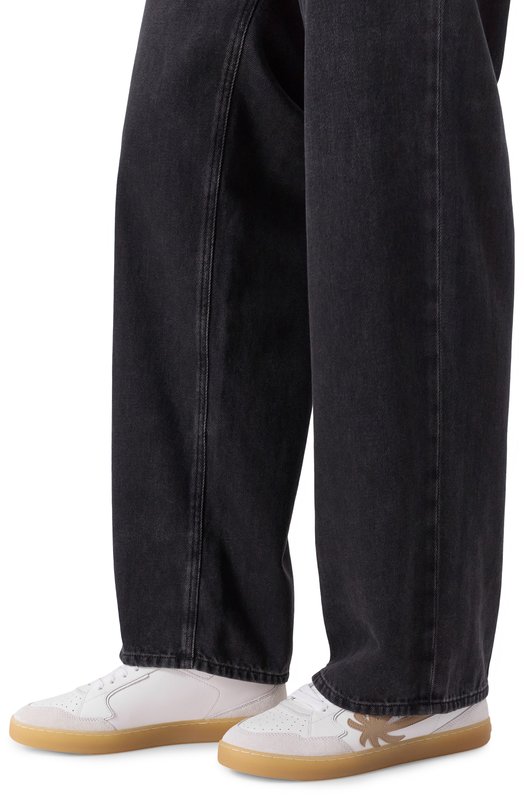 Кожаные кеды New Palm 1 Palm Angels PMIA099F25LEA001 Белый  PMIA099F25LEA001 Фото 3