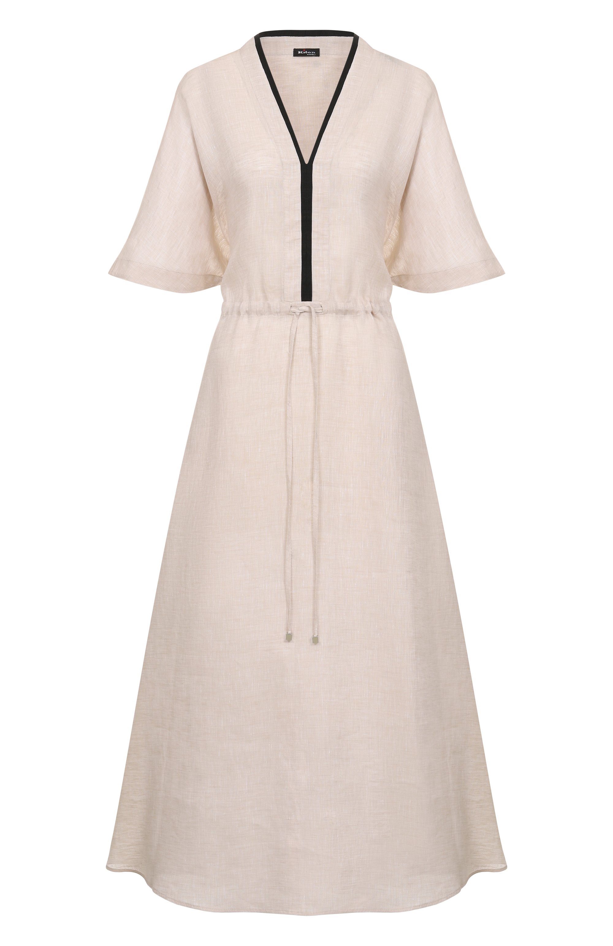 Льняное платье KITON бежевого цвета по цене 232000 руб., арт. D59325H0638811, фото 1 Льняное платье KITON, арт. D59325H0638811, фото 1