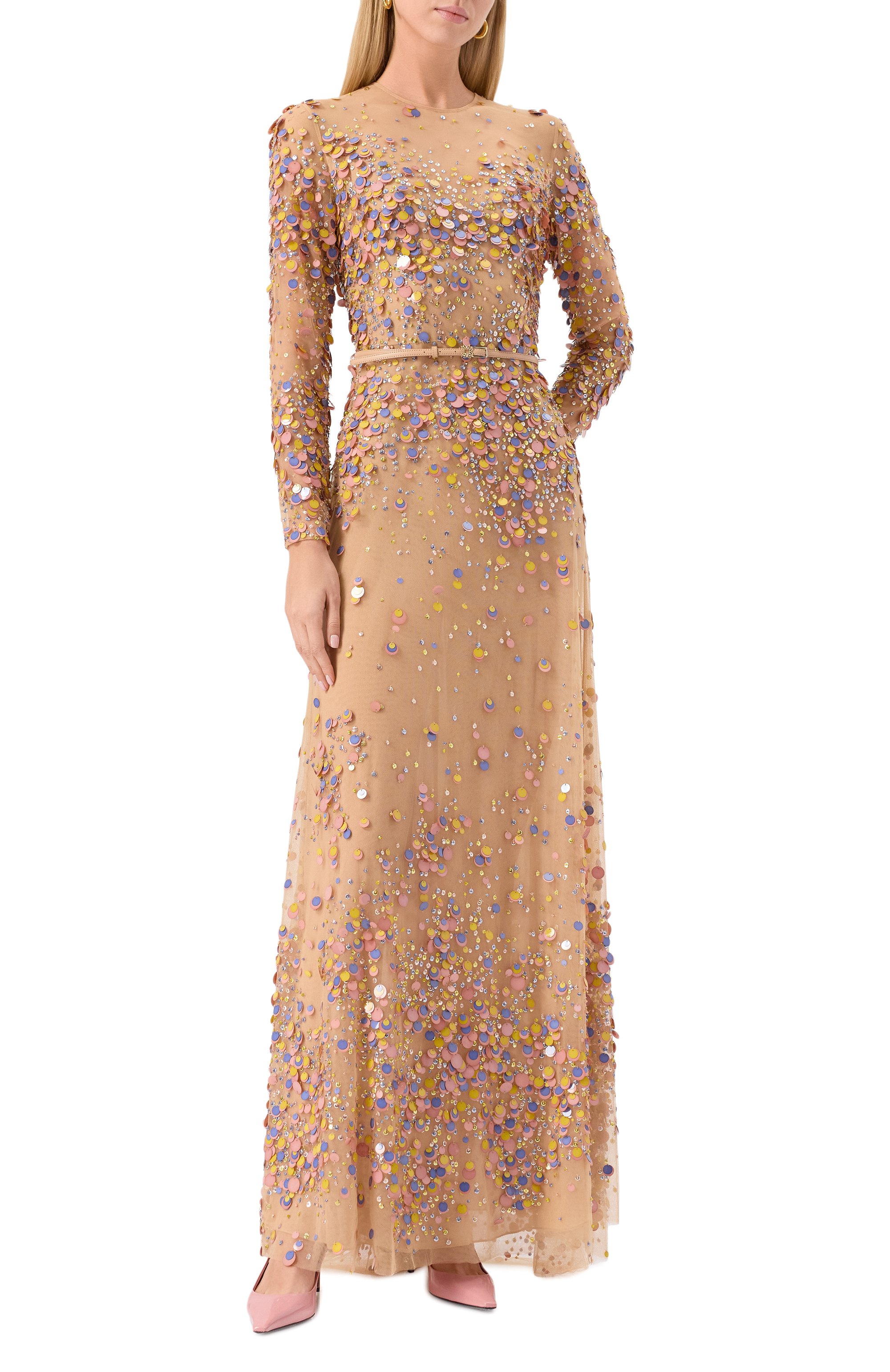 Платье из шелка и вискозы ELIE SAAB, арт. D0821NP25/BE038, фото 2