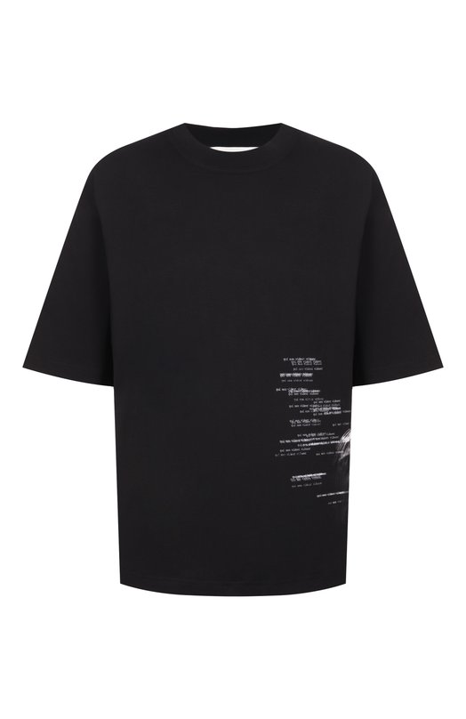 Хлопковая футболка Isabel Benenato UJ12PS26 Чёрный UJ12PS26