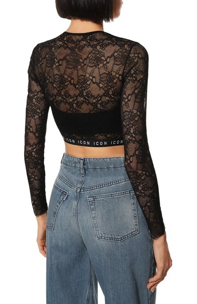 Топ DSQUARED2 черного цвета по цене 11350 руб., арт. D8M084020, фото 4 Топ DSQUARED2, арт. D8M084020, фото 4