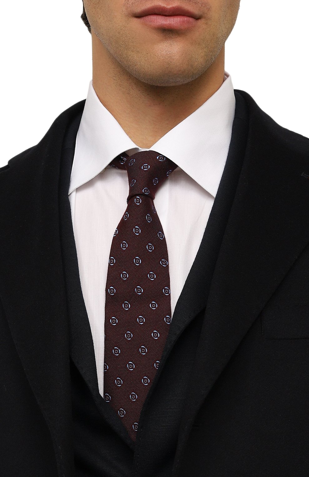 Галстук из хлопка и шелка LUIGI BORRELLI бордового цвета по цене 18450 руб., арт. CR515085, фото 2 Галстук из хлопка и шелка LUIGI BORRELLI, арт. CR515085, фото 2