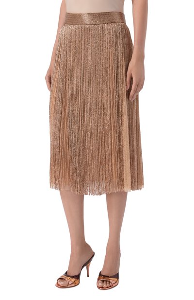 Юбка с отделкой бисером ELIE SAAB золотого цвета по цене 821500 руб., арт. SK325NS26/BE076, фото 3 Юбка с отделкой бисером ELIE SAAB, арт. SK325NS26/BE076, фото 3