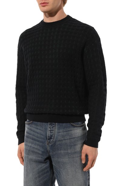 Шерстяной джемпер EMPORIO ARMANI темно-синего цвета по цене 33700 руб., арт. 6D1MXC/1MJJZ, фото 3 Шерстяной джемпер EMPORIO ARMANI, арт. 6D1MXC/1MJJZ, фото 3