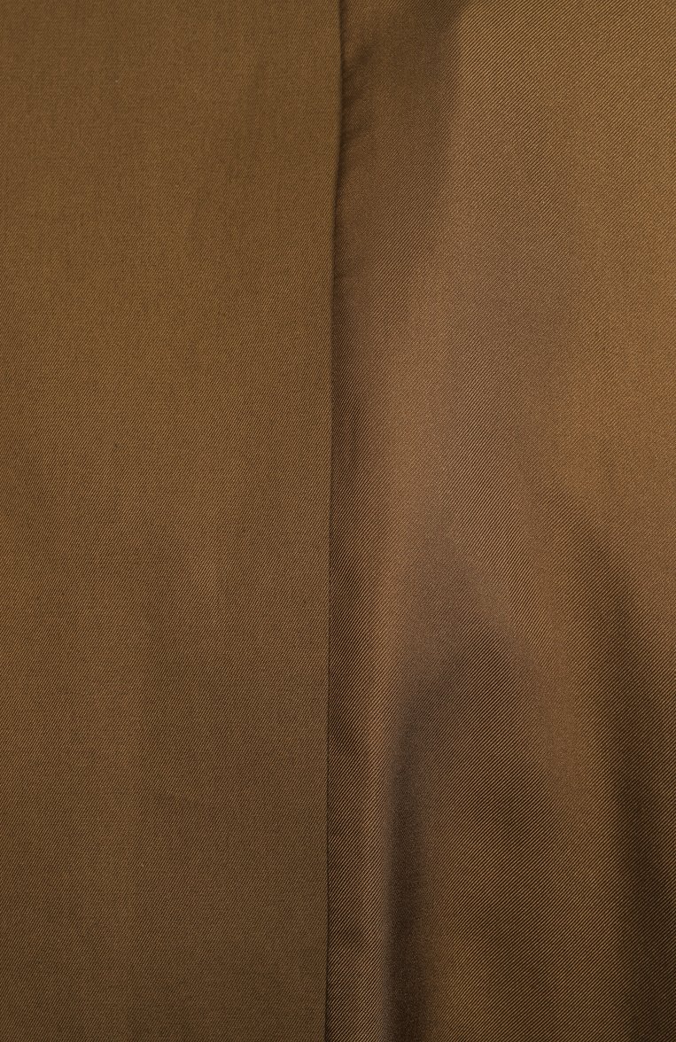 Женский хлопковый тренч SAINT LAURENT коричневого цвета, арт. 812414/Y3A99 | Фото 7 (Автоматизация ТО: Проставлено; Материал подклада: Шелк; Рукава: Длинные; Автоматизация состава: Проставлено; Материал внешний: Хлопок; Длина (верхняя одежда): Длинные; Кросс-КТ: Куртка; Стили: Кэжуэл)
