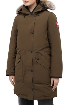 Женская парка ellesmere CANADA GOOSE хаки цвета, арт. 6555L | Фото 3 (Материал внешний: Синтетический материал; Рукава: Длинные; Стили: Классический; Материал утеплителя: Пух и перо; Длина (верхняя одежда): До середины бедра; Кросс-КТ: Куртка; Материал сплава: Проставлено; Драгоценные камни: Проставлено)