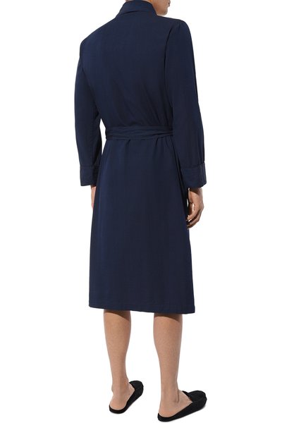 Хлопковый халат ROBERTO RICETTI темно-синего цвета по цене 41400 руб., арт. VESTAGLIA R0BE/C3104, фото 4 Хлопковый халат ROBERTO RICETTI, арт. VESTAGLIA R0BE/C3104, фото 4