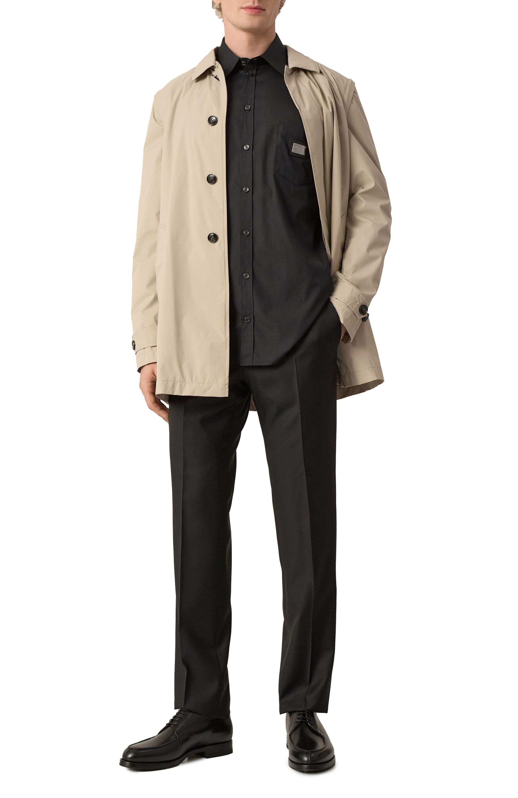 Хлопковая рубашка DOLCE & GABBANA черного цвета по цене 85850 руб., арт. G5JG4T/FU5U8, фото 2 Хлопковая рубашка DOLCE & GABBANA, арт. G5JG4T/FU5U8, фото 2