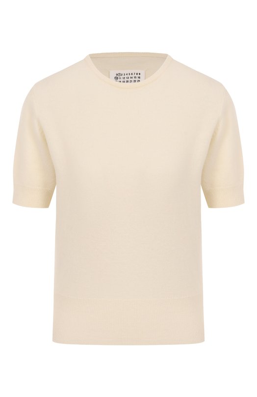 Шерстяной пуловер Maison Margiela S51HL0018/M13090 Кремовый S51HL0018/M13090