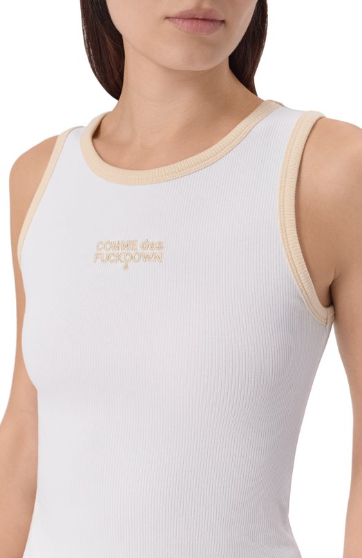 Хлопковая майка Comme des Fuckdown CFABW01598 Белый  CFABW01598 Фото 5