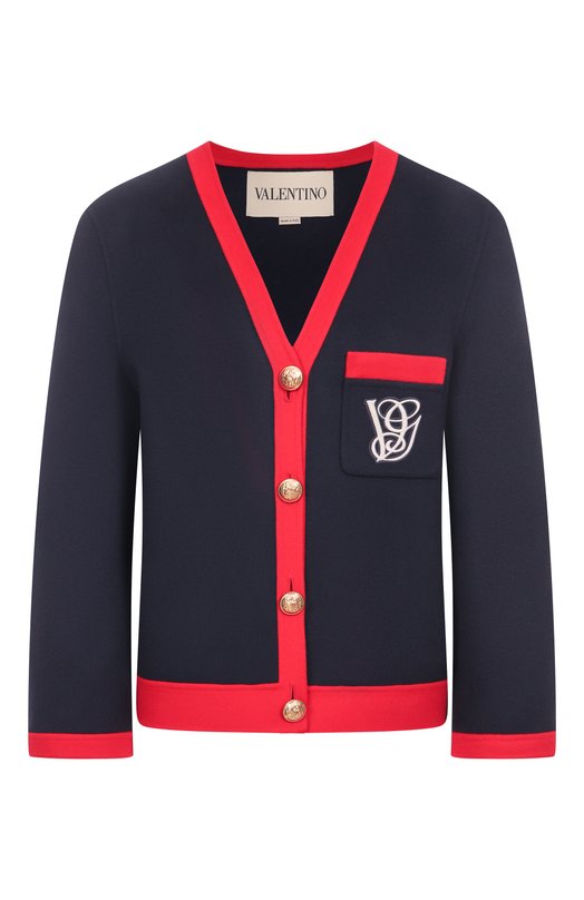 Жакет из шерсти и кашемира Valentino 7B3CE4L0/6JA Синий 7B3CE4L0/6JA