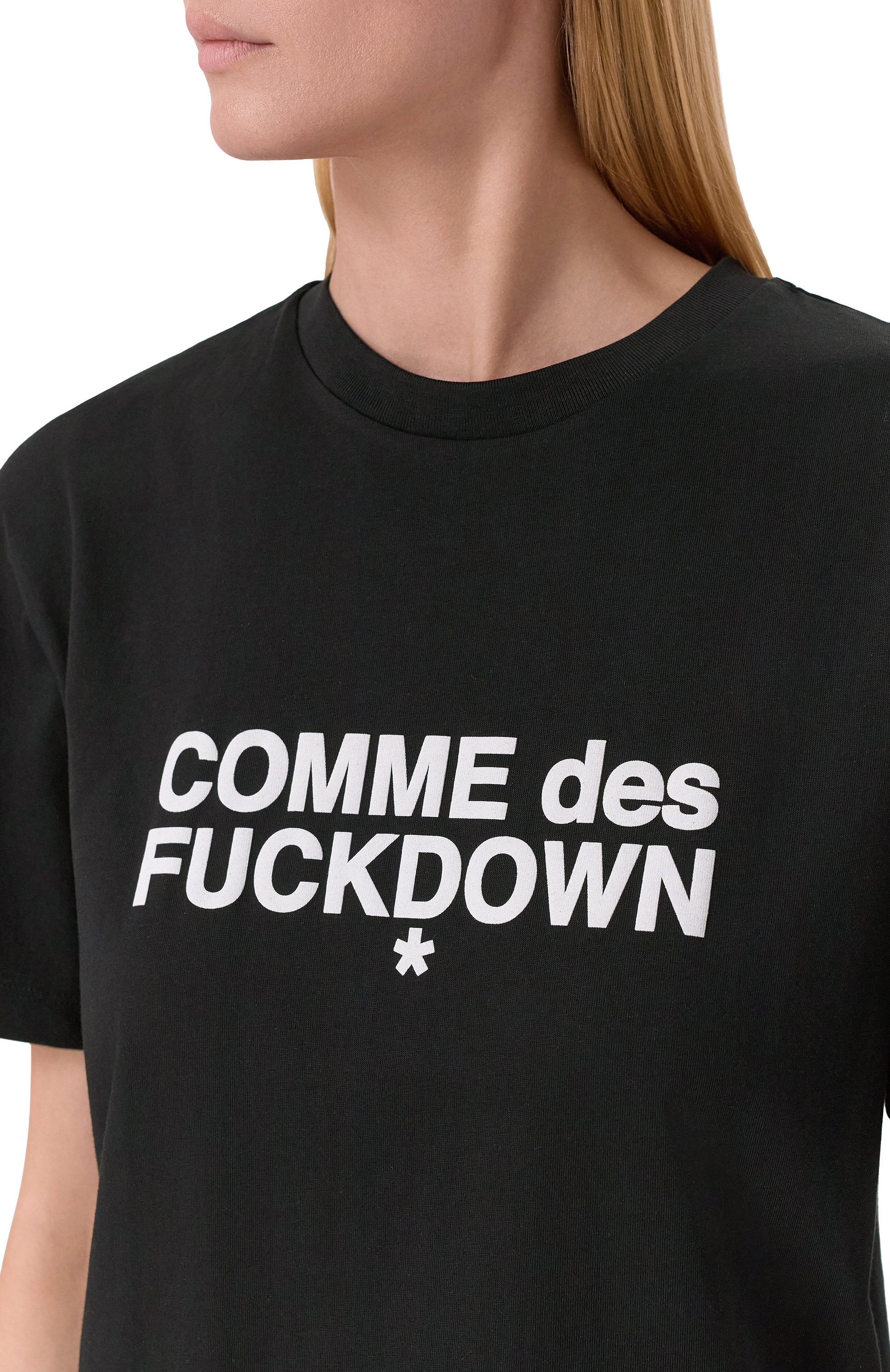 Хлопковая футболка COMME DES FUCKDOWN черного цвета по цене 5525 руб., арт. CFABW01356, фото 5 Хлопковая футболка COMME DES FUCKDOWN, арт. CFABW01356, фото 5