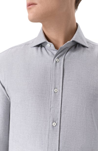 Рубашка из хлопка и лиоцелла BRUNELLO CUCINELLI, арт. MY6371718, фото 5