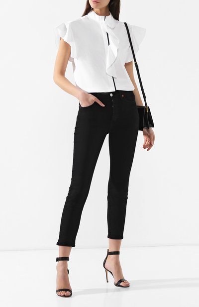 Хлопковый топ VICTORIA, VICTORIA BECKHAM белого цвета по цене 17250 руб., арт. SHVV 128B PSS19 C0TT0N SHIRTING, фото 2 Хлопковый топ VICTORIA, VICTORIA BECKHAM, арт. SHVV 128B PSS19 C0TT0N SHIRTING, фото 2