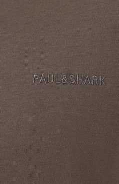 Мужская хлопковая футболка PAUL&SHARK темно-коричневого цвета, арт. 14311616/661 | Фото 5 (Материал внешний: Хлопок; Длина (для топов): Стандартные; Материал сплава: Проставлено; Рукава: Короткие; Драгоценные камни: Проставлено; Принт: Без принта; Стили: Кэжуэл)