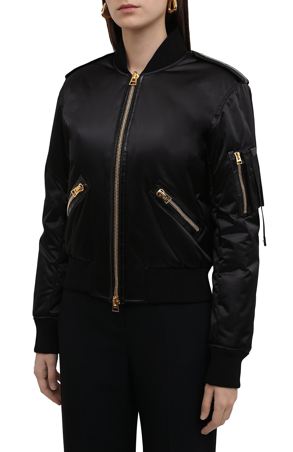 Бомбер TOM FORD черного цвета по цене 313500 руб., арт. CSL687-LET005, фото 3 Бомбер TOM FORD, арт. CSL687-LET005, фото 3