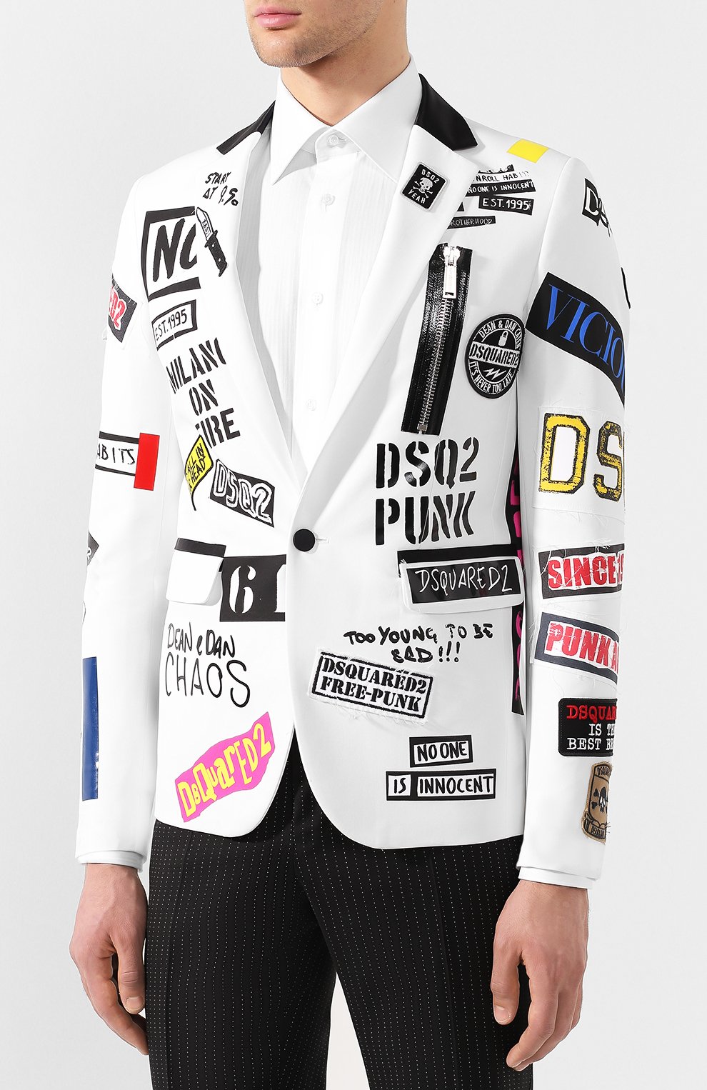 Хлопковый пиджак DSQUARED2 разноцветного цвета по цене 133000 руб., арт. S71BN0759/S49842, фото 3 Хлопковый пиджак DSQUARED2, арт. S71BN0759/S49842, фото 3