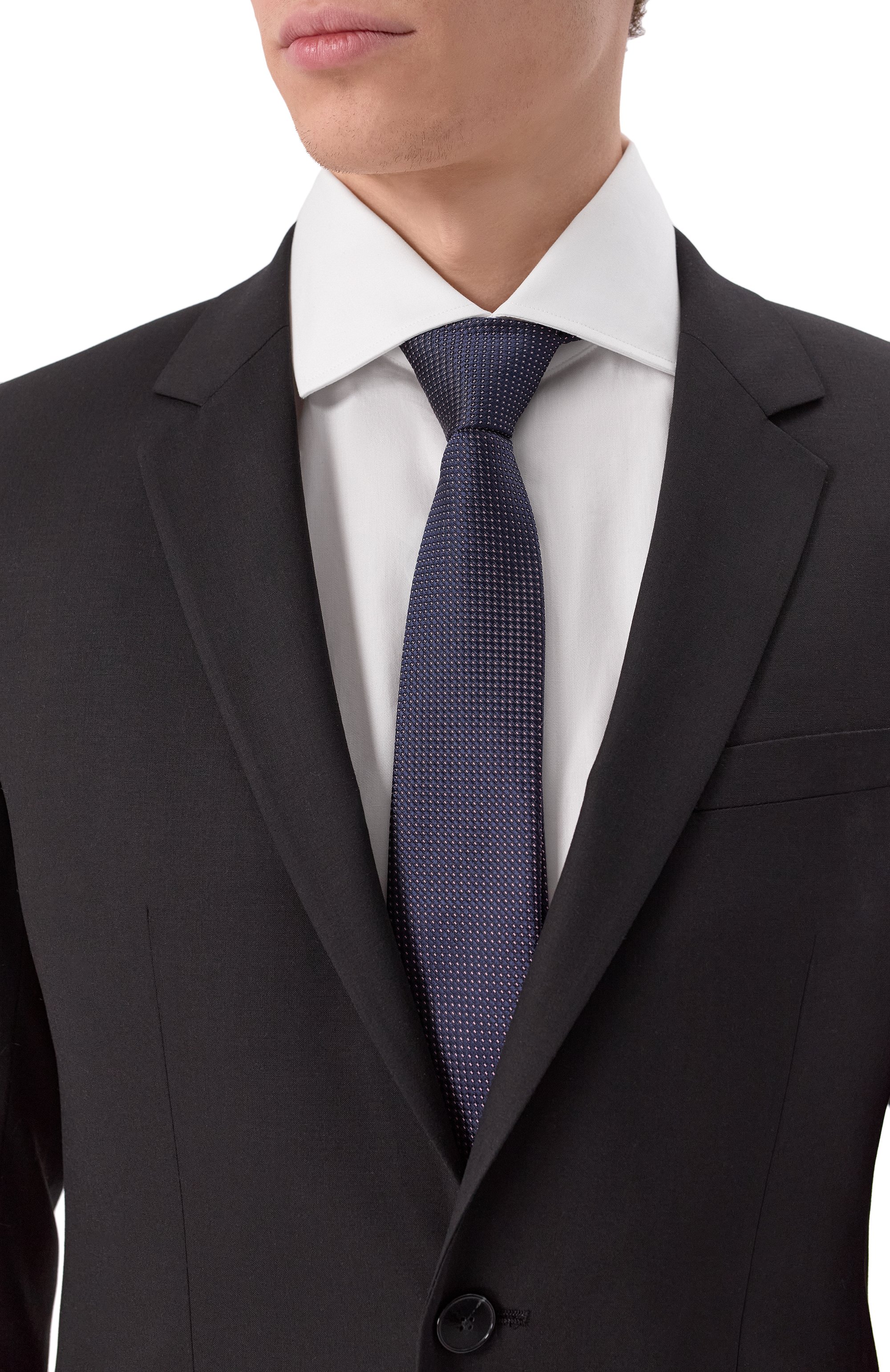 Галстук HUGO темно-синего цвета по цене 7490 руб., арт. 50535165, фото 2 Галстук HUGO, арт. 50535165, фото 2