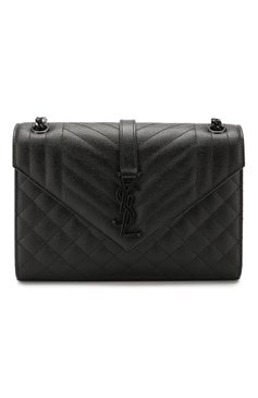 Женская сумка envelope medium SAINT LAURENT черного цвета, арт. 600185/B0W98 | Фото 1 (Сумки-технические: Сумки через плечо; Размер: medium; Материал: Натуральная кожа; Материал сплава: Проставлено; Ремень/цепочка: На ремешке; Драгоценные камни: Проставлено)