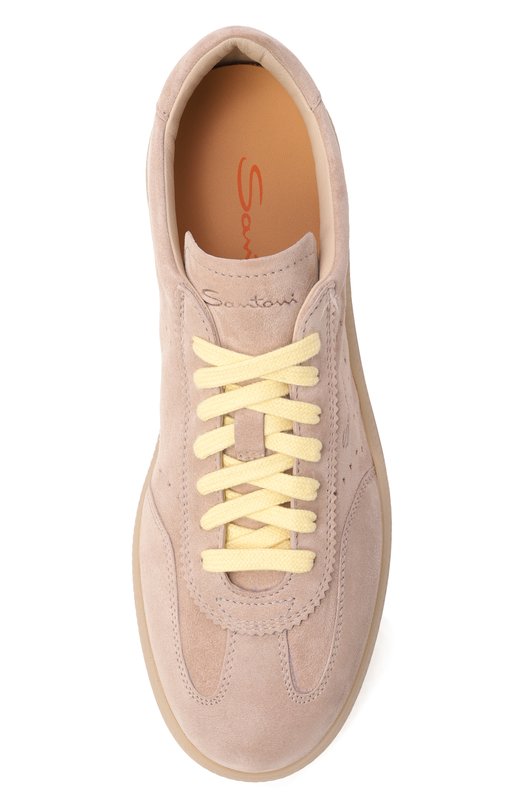Замшевые кеды Santoni WBPG61340ISLTKSN Бежевый  WBPG61340ISLTKSN Фото 6