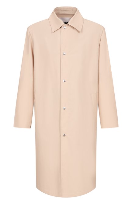 Мужской хлопковый плащ JIL SANDER бежевого цвета, арт. J23AA0007-J45026 | Фото 1 (Рукава: Длинные; Материал сплава: Проставлено; Материал внешний: Хлопок; Драгоценные камни: Проставлено; Длина (верхняя одежда): До колена; Материал подклада: Хлопок)