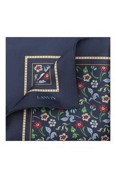 Мужской шелковый платок LANVIN темно-синего цвета, арт. 2830/HANDKERCHIEF | Фото 1 (Материал: Текстиль, Шелк; Нос: Не проставлено)