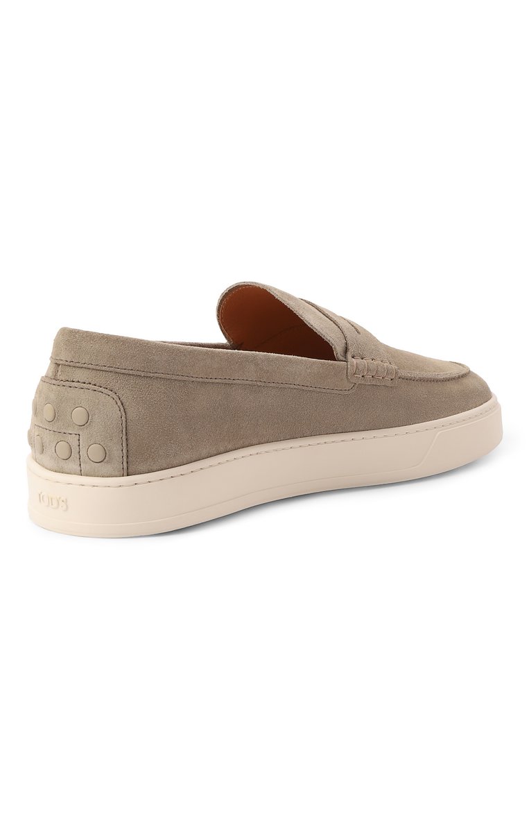 Мужские замшевые пенни-лоферы TOD’S бежевого цвета, арт. XXM04L00640RE0 | Фото 5 (Нос: Не проставлено; Материал внешний: Натуральная кожа, Замша; Материал внутренний: Натуральная кожа; Стили: Кэжуэл)