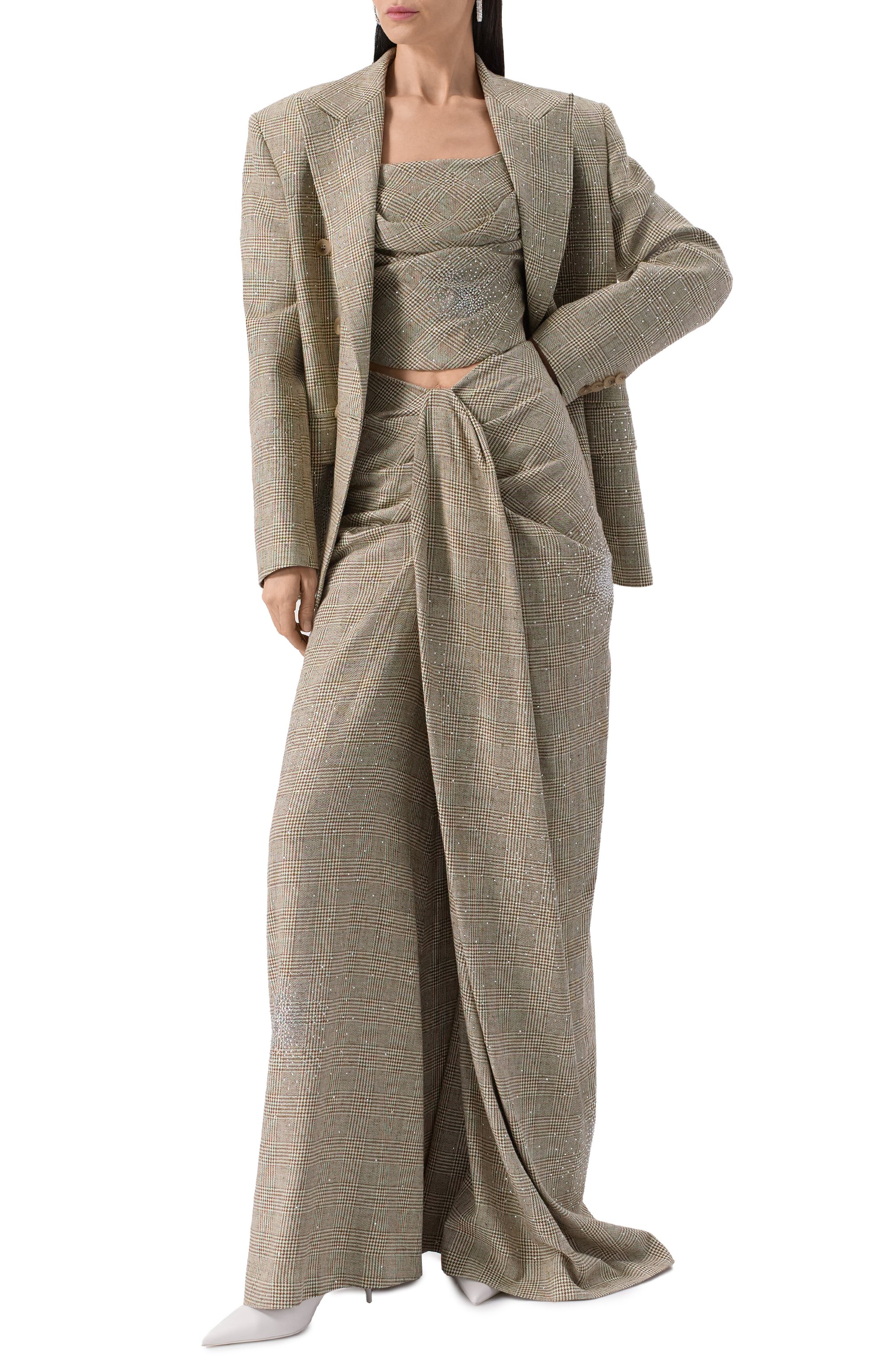 Брюки из вискозы и хлопка с отделкой стразами GIUSEPPE DI MORABITO, арт. 04SSPA117C 04427, фото 2