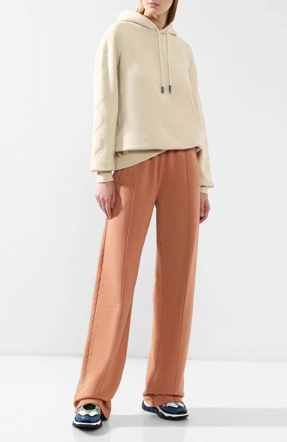 Хлопковое худи OFF-WHITE бежевого цвета по цене 39950 руб., арт. 0WBB032E19F300964747, фото 2 Хлопковое худи OFF-WHITE, арт. 0WBB032E19F300964747, фото 2
