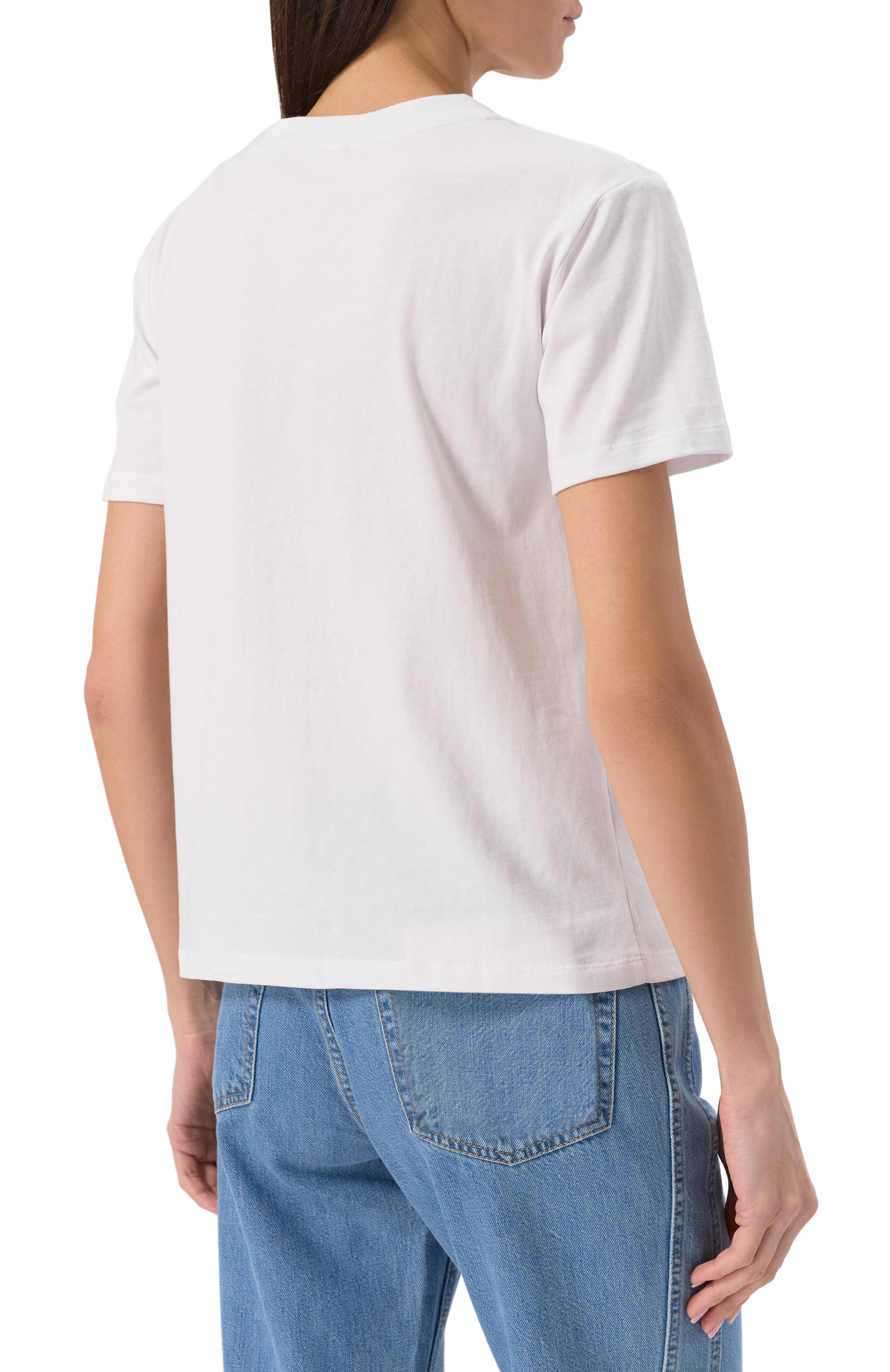 Хлопковая футболка TWINSET белого цвета по цене 10900 руб., арт. 251TP2075, фото 4 Хлопковая футболка TWINSET, арт. 251TP2075, фото 4