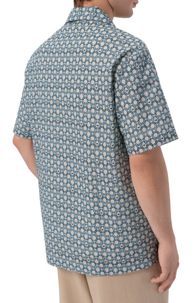 Хлопковая рубашка EMPORIO ARMANI голубого цвета по цене 17700 руб., арт. EM000593/AF20439, фото 4 Хлопковая рубашка EMPORIO ARMANI, арт. EM000593/AF20439, фото 4