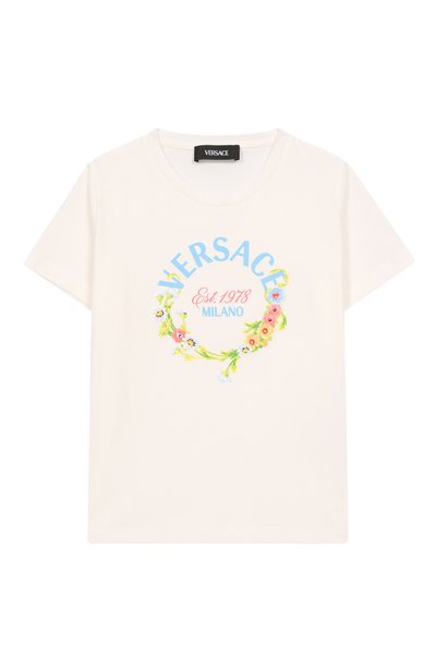 Хлопковая футболка VERSACE, арт. 1018181/1A13080/4A-6A