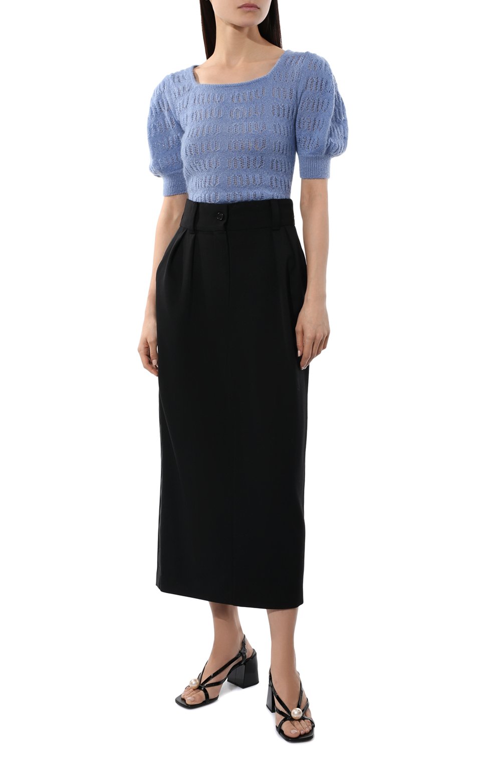 Кожаные босоножки MIU MIU, арт. 5X668D-XV4-F0002-M065, фото 2