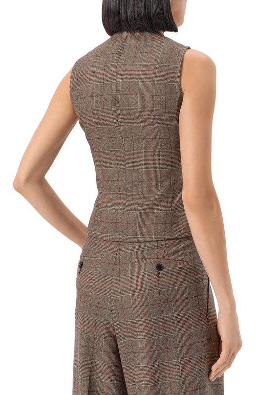 Шерстяной жилет Kiton D47456K0571G01 Коричневый  D47456K0571G01 Фото 4