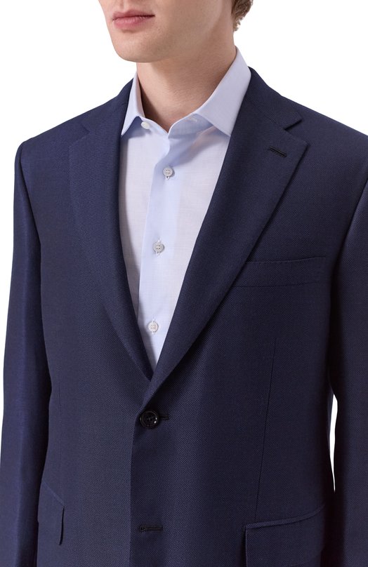 Пиджак из шерсти и шелка Brioni RG0D0Q/PCA82 Синий  RG0D0Q/PCA82 Фото 6