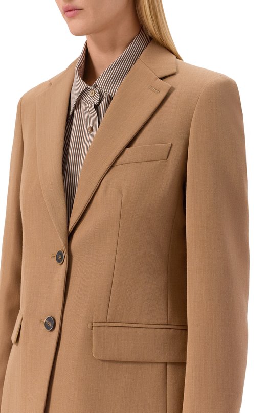 Шерстяной жакет Max Mara SPADIN0 Бежевый  SPADIN0 Фото 5