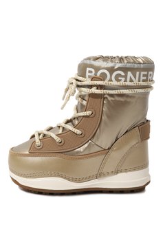 Детские утепленные сапоги BOGNER золотого цвета, арт. 42347804/LA PLAGNE JR 1 | Фото 2 (Материал внешний: Текстиль; Материал утеплителя: Натуральный мех, Шерсть; Материал сплава: Проставлено; Нос: Не проставлено)