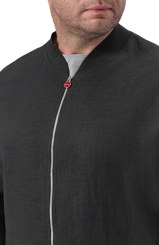 Льняной бомбер Kiton UG0001H0969003 Чёрный  UG0001H0969003 Фото 5