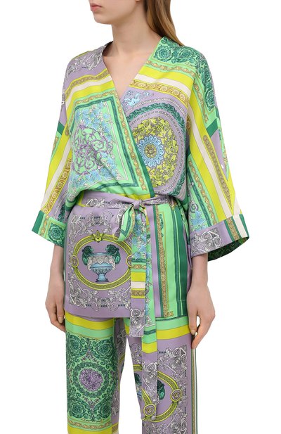 Шелковый халат VERSACE сиреневого цвета по цене 151000 руб., арт. AUD05058/1F00508, фото 3 Шелковый халат VERSACE, арт. AUD05058/1F00508, фото 3