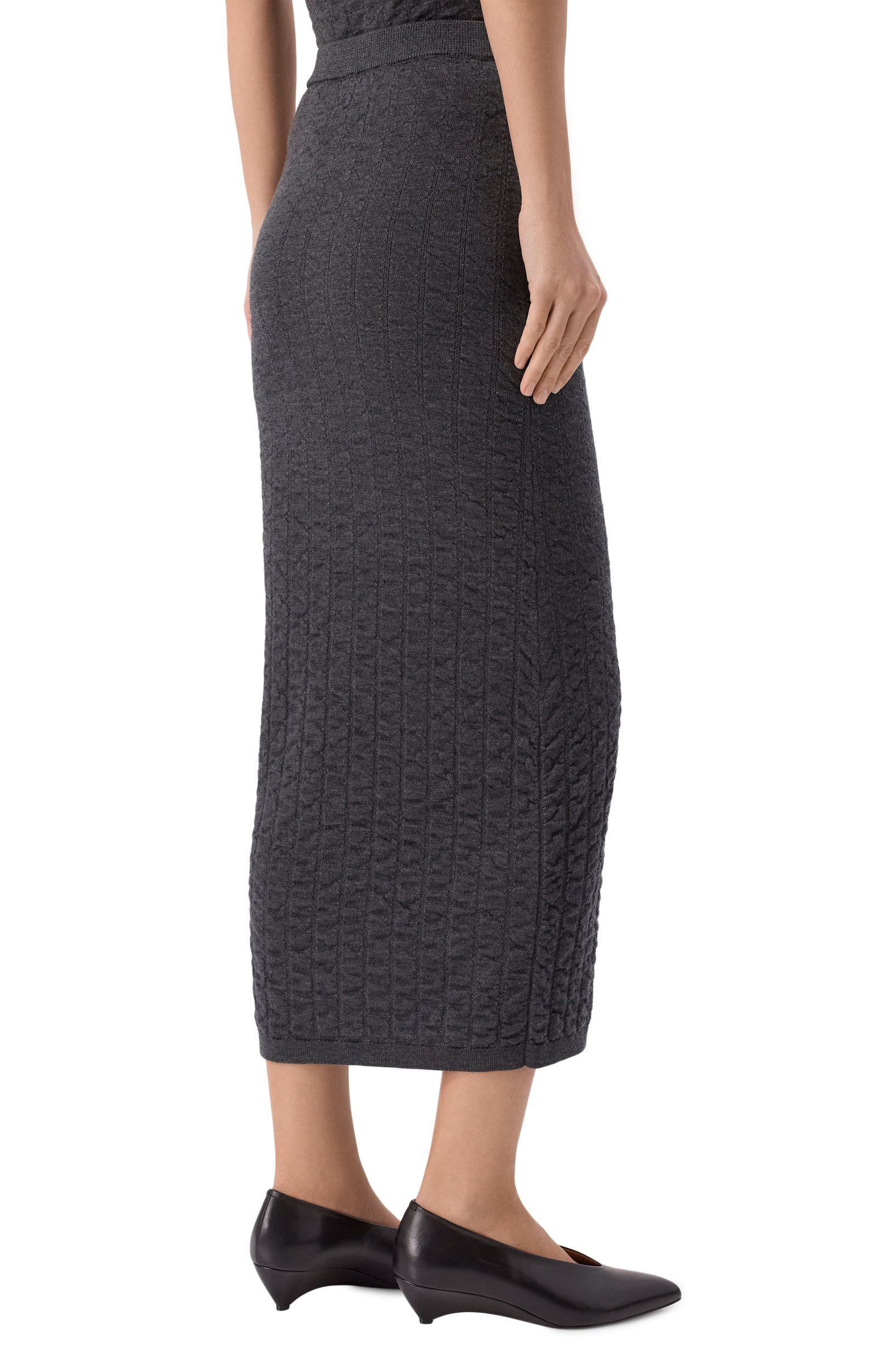 Шерстяная юбка YUZEFI, арт. SHADI-STRAIGHT MIDI SKIRT, фото 4